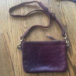 Leather cross body purse